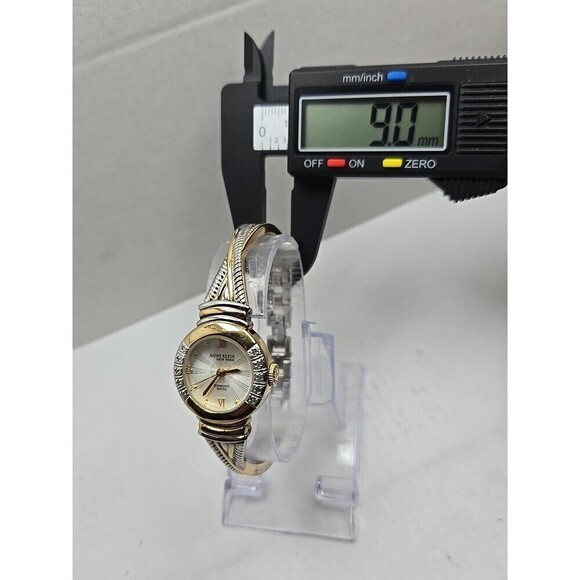 Anne Klein Diamond Swiss Vintage Quartz Two Tone Bangle Watch New Battery 763S main image 9